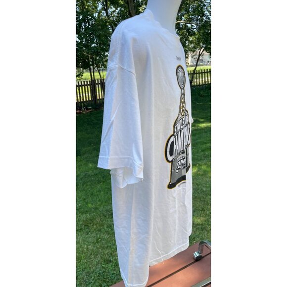 Reebok Stanley Cup Champions 2011 Boston Bruins T-Shirt White Stained Sports - Picture 3 of 6